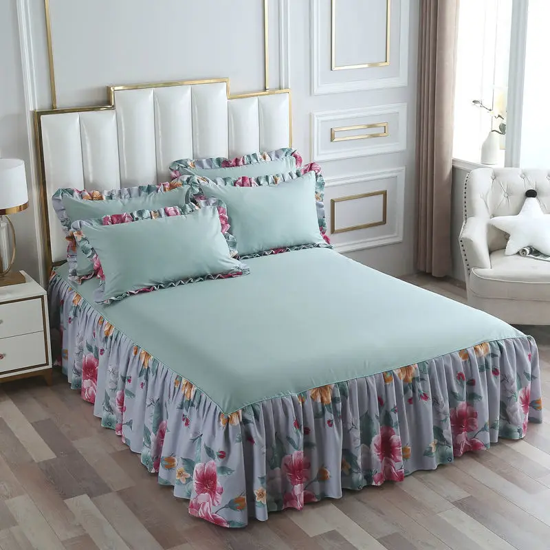 Korean Lace Princess Bed Skirt Cover, Cotton, Single, Double, Simmons, dustproof, 3 Piece