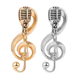 Exquisite Microphone Note Brooch Pin Suitable for Men and Women Fashion Banquet Jewelry Clothing Accessories Gifts