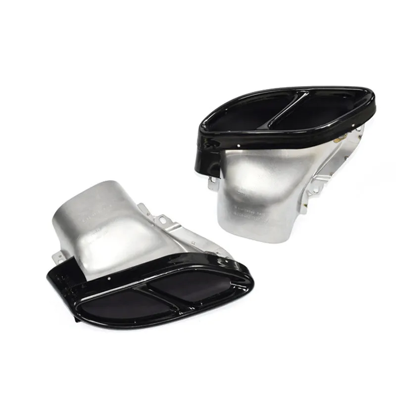 اكسسوارات السيارات خمار ماسورة العادم تلميح لمرسيدس بنز W212 W205 C180 C200 C260 GLC GLE الفولاذ الذيل الحلق الخلفي الفوهات #4