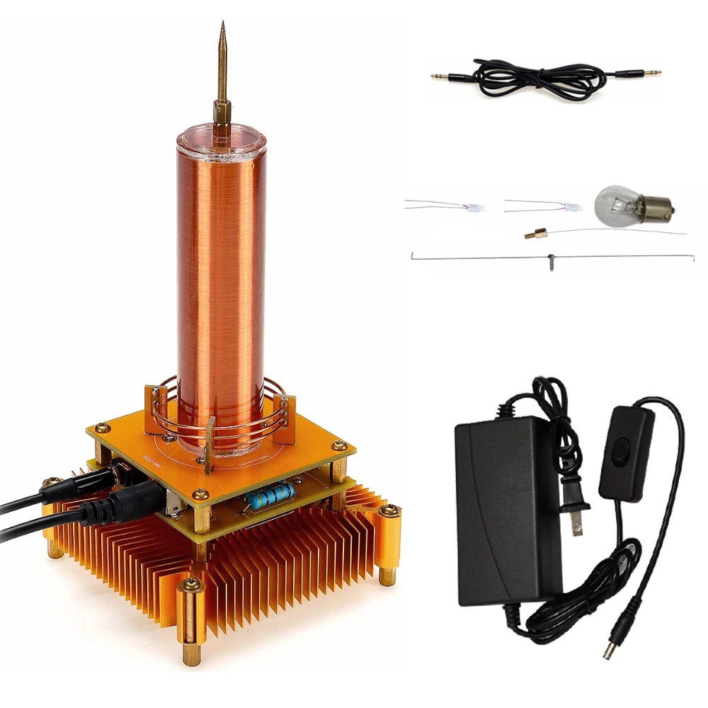 

DC8-32V Music Tesla Coil Acrylic Base Shell Arc Plasma Loudspeaker Transmission Experiment Desktop Toy Tesla Coil Module