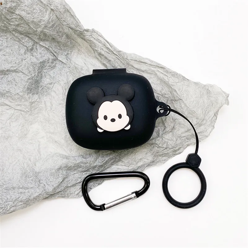 حافظة سماعة أذن كارتون ديزني لهاتف JBL LIVE PRO غطاء حماية لسماعات الرأس اللاسلكية بتقنية البلوتوث من السيليكون الناعم لهاتف JBL مع حبل قصير