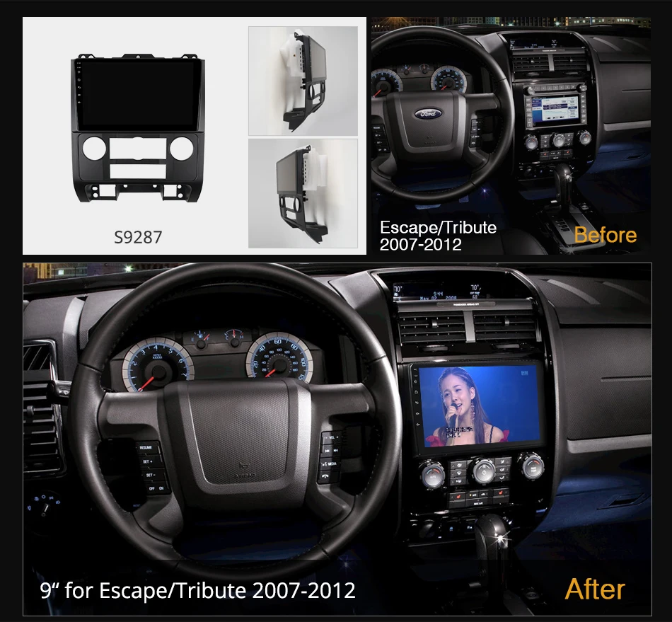 Ownice K6+ 2K for Ford Escape/Tribute 2007 - 2012 8G+256G Car Radio Android 12 Support Interior Atmosphere Lamp 360 4G LTE