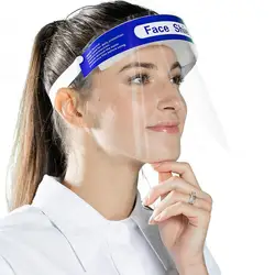 1pc Transparent Protective Face Shield Anti-visor Oil Spatter Mask Reusable Comfortable Dust-proof Anti-Fog Protection Visor