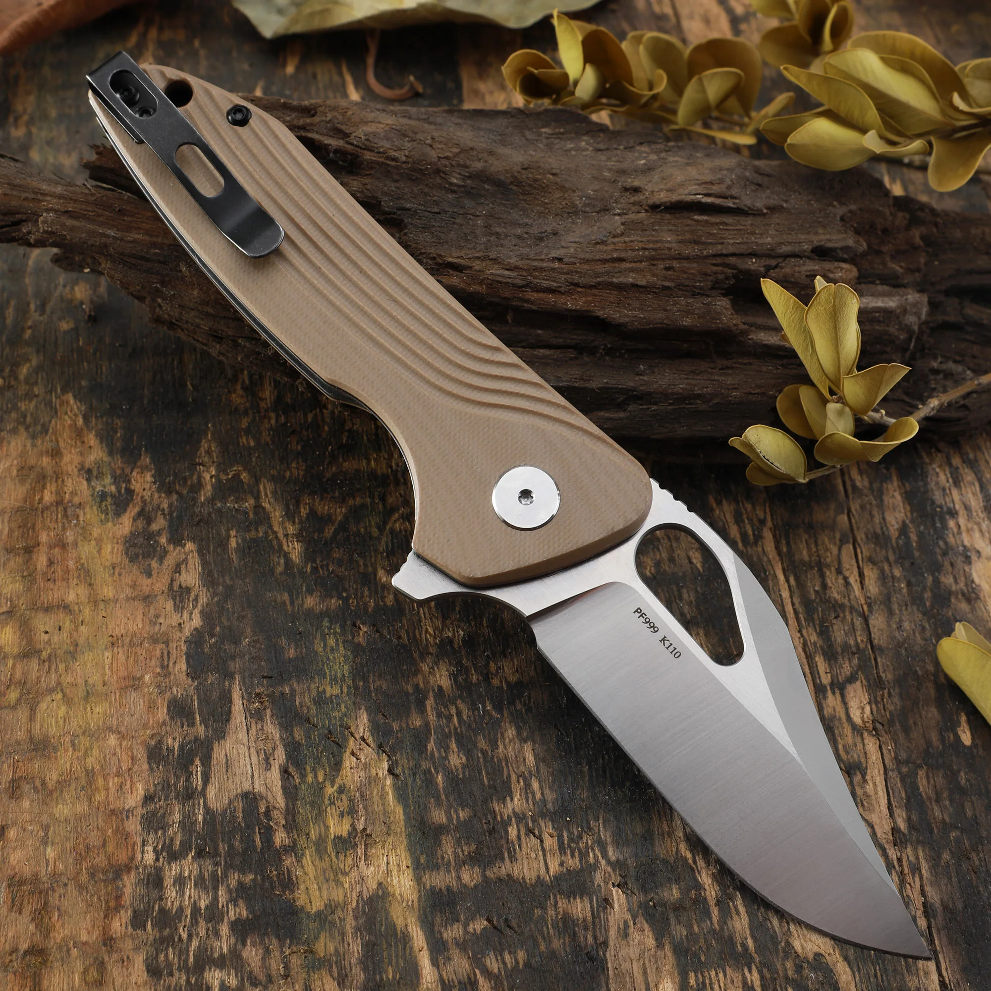 Petrified Fish 999 Folding Knife K110 Steel G10 Handle Knife for men Multi-tool Outdoor Camping Hunting Pocketknives edc Tool