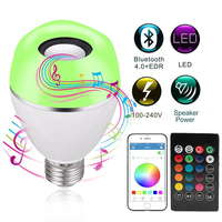 E27 220V Bluetooth Music Bulb Light RGB Colorful Dimming With Remote Control Home Speaker Light Player