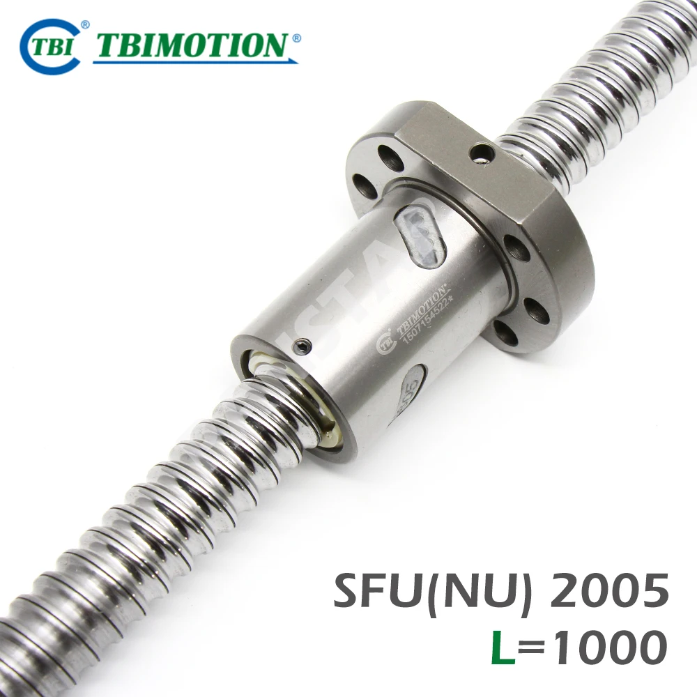 TBI Taiwan SFNU2005 C7 Ball Screw SFUR2005 Length 1000mm Flange Thread Shaft CNC Accessories Professional End Machining Thread