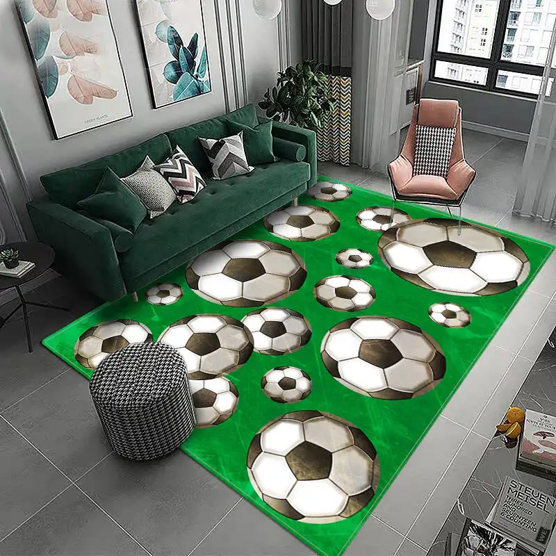 3D Football Field Capet For Kids Room Soft Floor Mat Microfiber Large Carpet Children Washable Baby Room Play Mat Boy\'s Rug