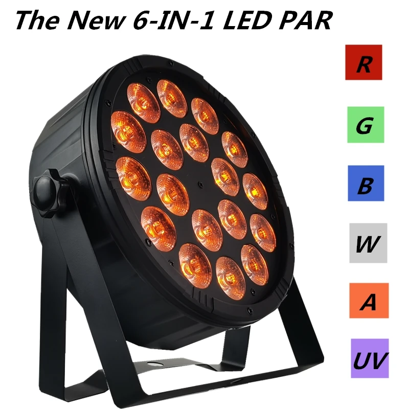 8pcs/ RGBWA+UV 6-in-1 LED PAR 18X18W  PAR Light / disco light,par led professional dj equipment