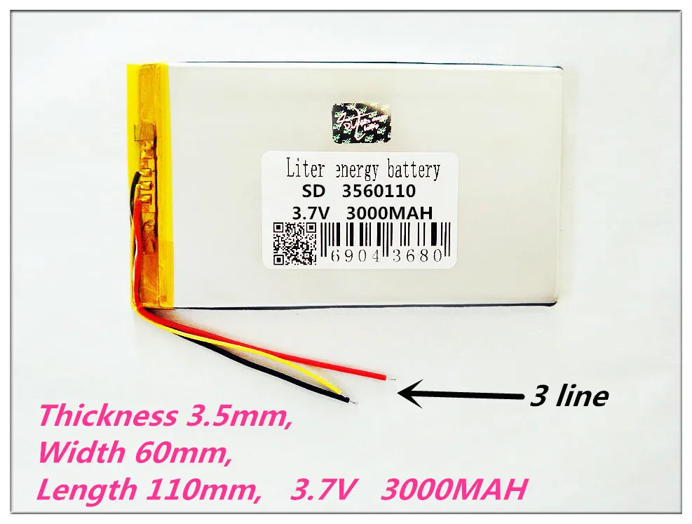 3 line 3560110 3.7V 3000MAH Polymer rechargeable batteries N77 V703 3560107 7 inch 7 X 7 XS U51GT dual quad-core eight nuclear