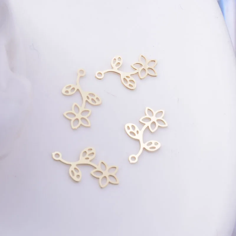 100 Stück AC10329 15*8mm Kleine Blumenanhänger DIY Schmuck Ohrring-Komponenten – Detail 8