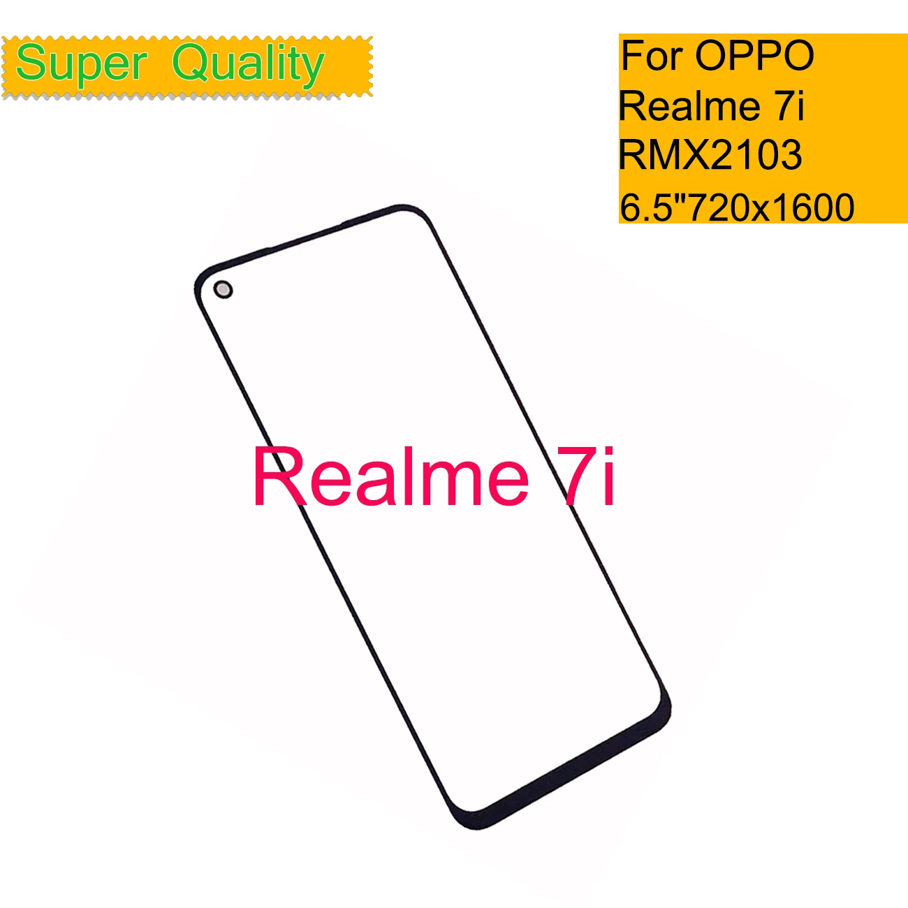 10Pcs/Lot For OPPO Realme 7i RMX2103 Touch Screen Front Outer Glass Panel Lens For Realme 7i LCD Front Glass With OCA Glue