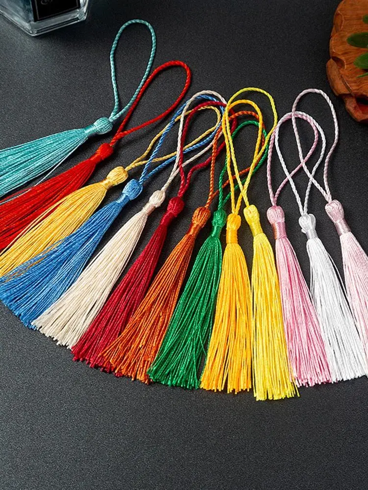 10~80Pcs Bookmark Tassels Fringe Brush Handmade Soft Craft Mini Tassels with Loops for DIY Crafts Jewelry Making Accessories
