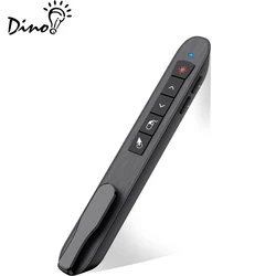 DinoFire Wireless Presenter For Powerpoint Presentation with Air Mouse Function Green Light Pointer For PPT Presentation Clicker