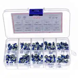 100 stks 10 Soorten x 10 stks RM063 Horizontale Trimpot Potentiometer Assortiment Kit Box