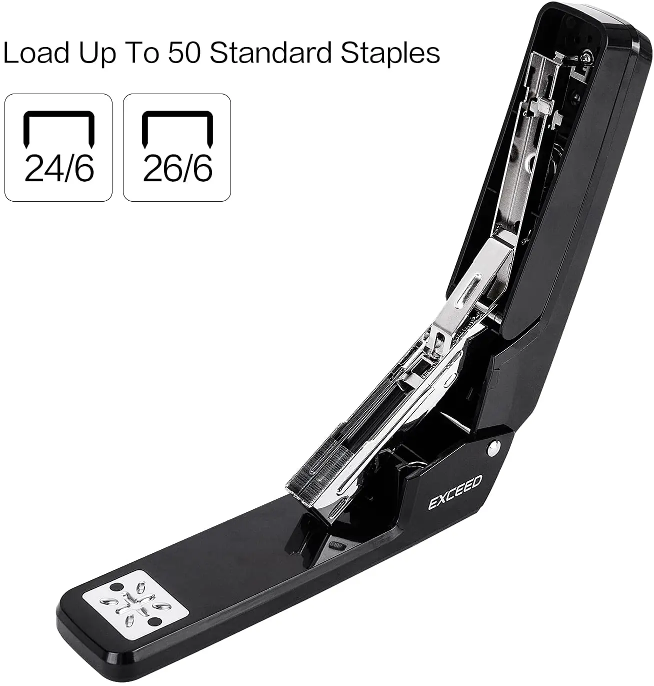 Imagem -06 - Swing-arm Swivel Grampeador para Booklet ou Livro Encadernação Preto Desktop Grampeadores Rotação de 360 Graus 25 Folha Capacidade