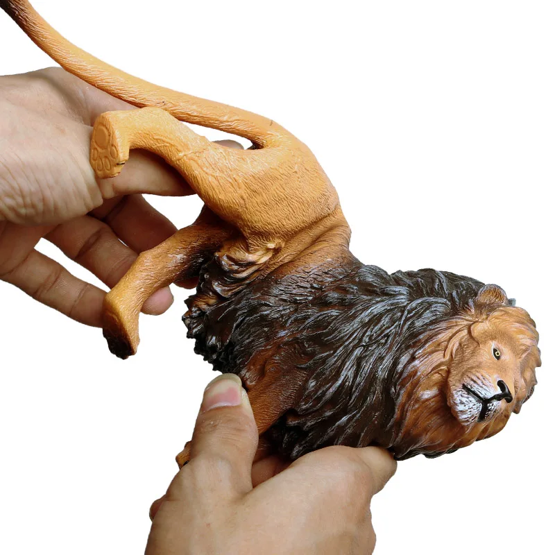 Oenux Simulation Zoo Wildlife Animals Soft PVC Lion Tiger Horse Bear Elephant Model Action Figure Educational Toy For Kids Gift