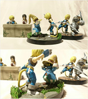 Out of print Japanese glasses factory FFIX final fantasy9 Gittan Garnet til Alexandros XVII Vivi Ornitier Steiner scene figure 1