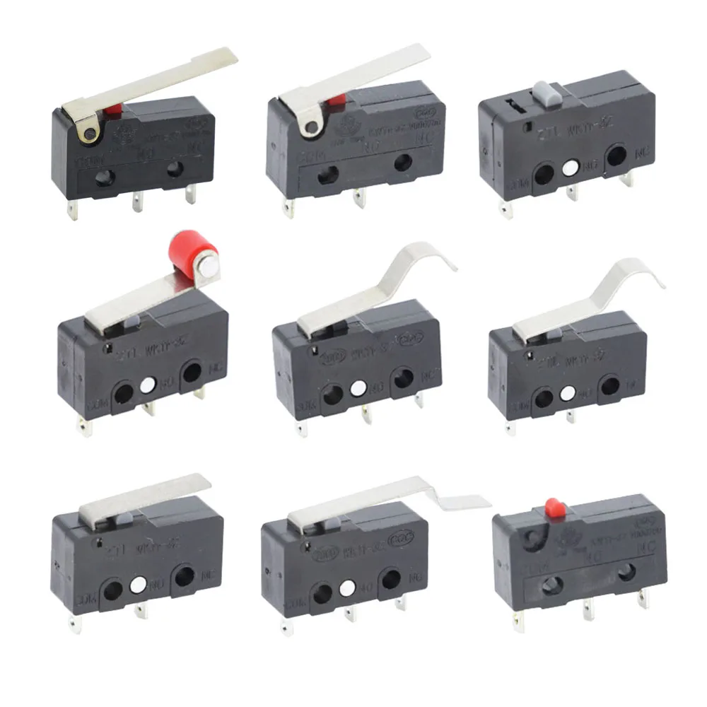 100 sztuk/partia 3 pin/2pin wszystkie nowy wyłącznik krańcowy 5A250VAC KW11-3Z Mini mikroprzełącznik z kołem pasowym maszyna laserowa mikro...