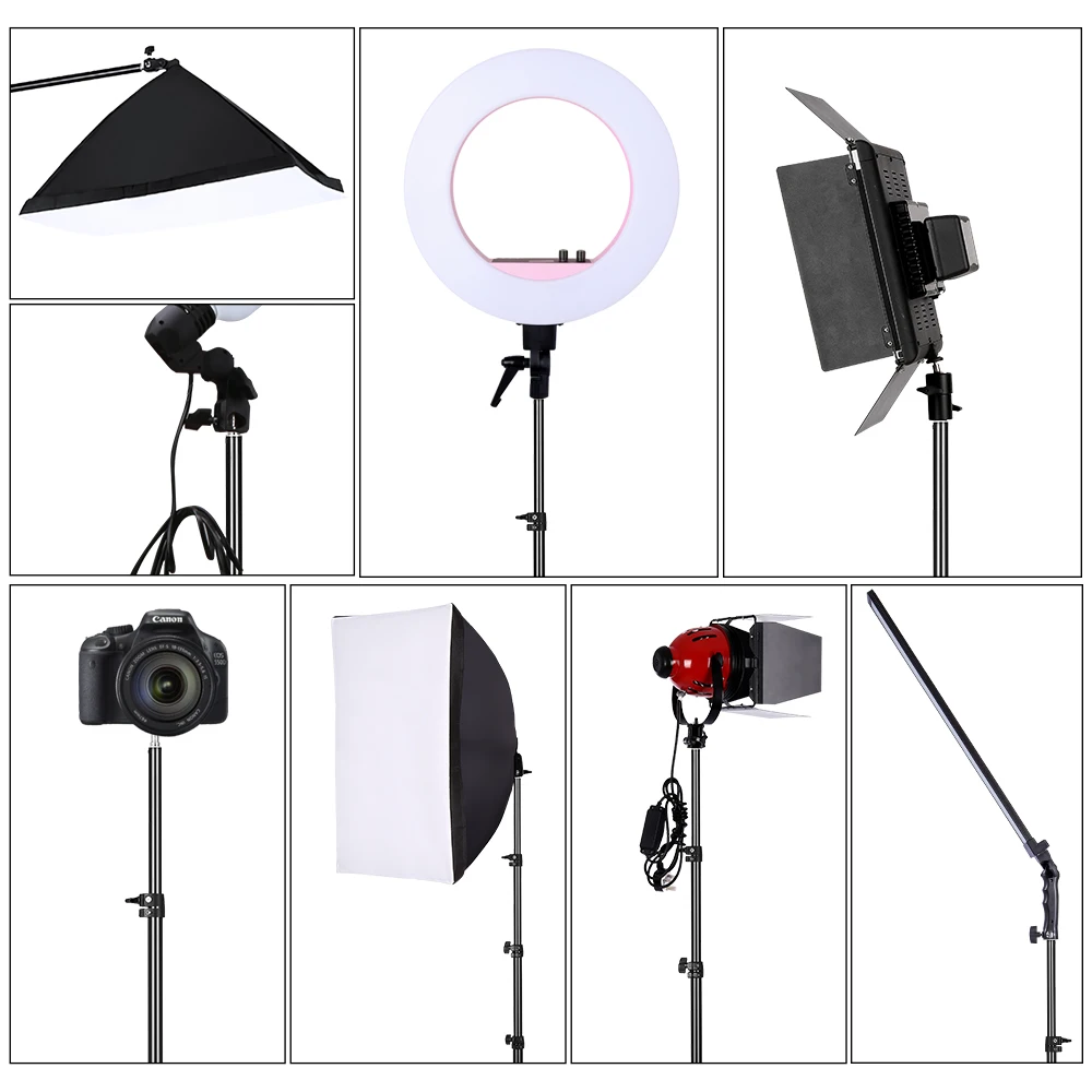 72inch/184CM Photography 1/4 Screw Foldable Light Stands Tripod For Ring Light, Relfectors, Softboxs, Umbrellas, Background