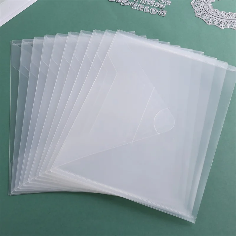 10Pcs-40Pcs Transparante Plastic Map Opbergzakken Enveloppen Voor Stansmessen Postzegels Papier Cardstock Organizer Houders Tassen