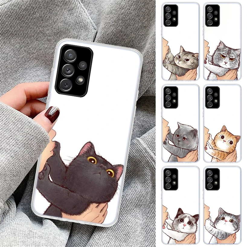 Kiss My Lovely Cat Kitten Phone Case for Samsung Galaxy A54 A53 A52 A14 A13 A12 A24 A23 A22 A34 A33 A32 A04S A03S A02S A42 A73