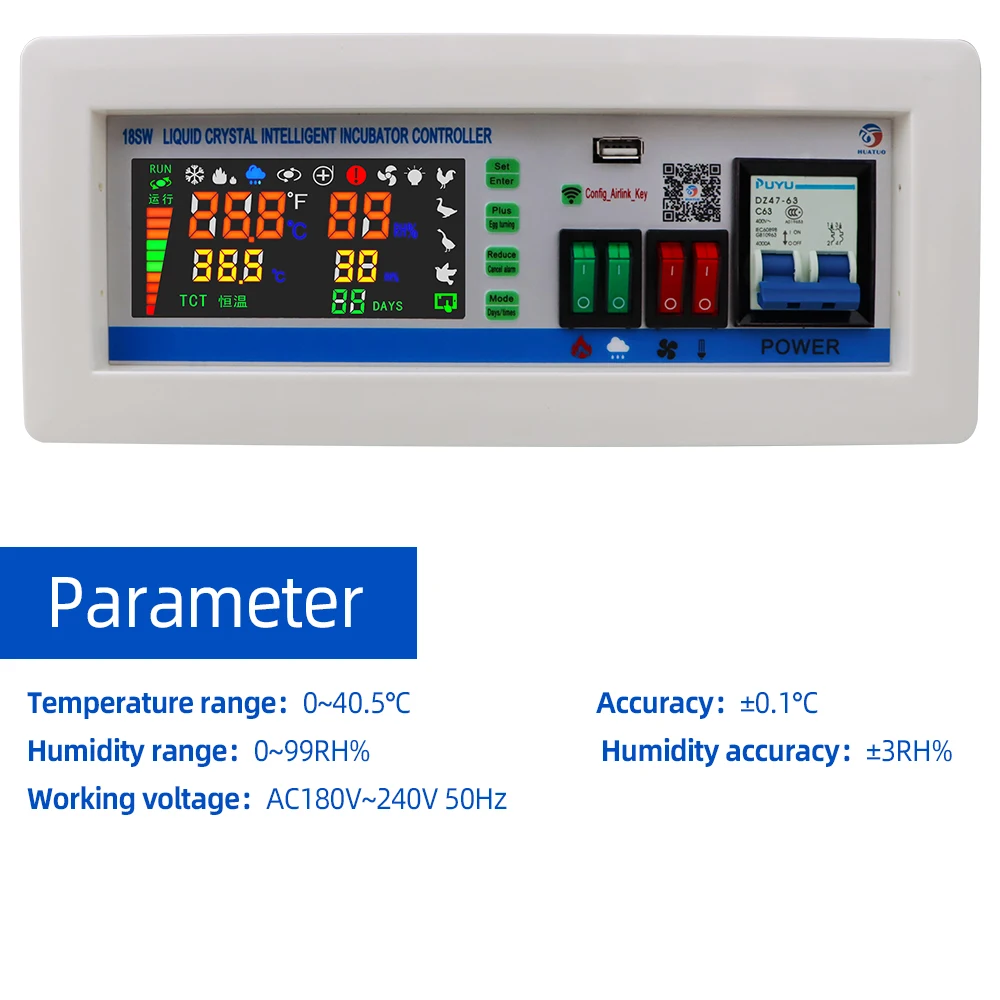 XM-18SW Intelligent Egg Incubator Automatic Temperature Humidity Controller Egg Incubator App Control System Hatchery Machine