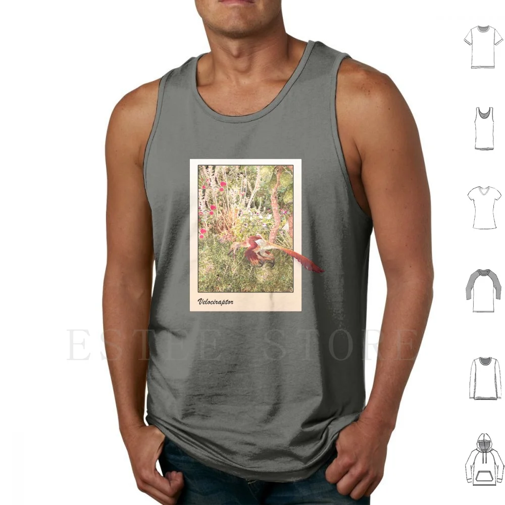 Velociraptor Polaroid Tank Tops Vest Velociraptor Dino Deino Dinosaur Bird Birds Realistic Dinosaur Real Dinosaur Anatomy