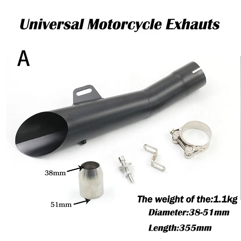 38-51mm Universal Stainless steel motorcycle exhaust pipe Silencer muffler sports for Kawasaki H2R Yamaha R3 R6  MT03 MT07 MT09