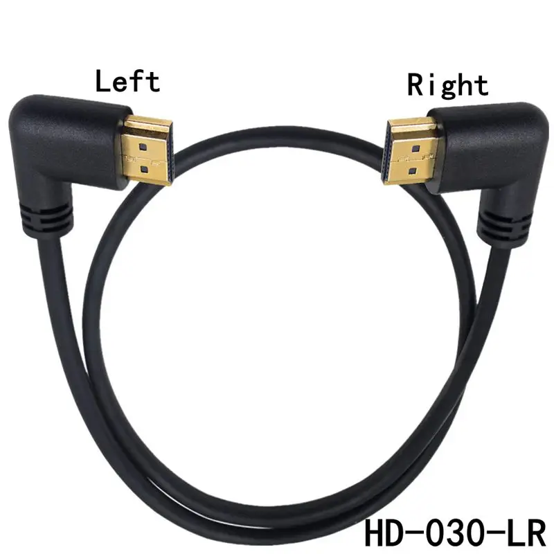 HDTV2.0 4K 3D Dual HDMI-compatible 90 Degree Left Angled HDTV Male To Right Angled HD Male HDTV Cable For DVD PS3 PC