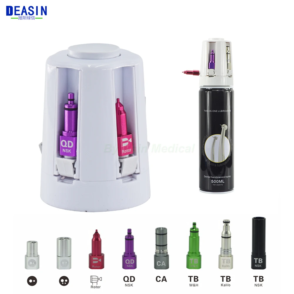 1 Set Dental dentist Handpiece Cleaning Oil Lubricator Simple Version  Maintenance Tools  With 5 Style Connector