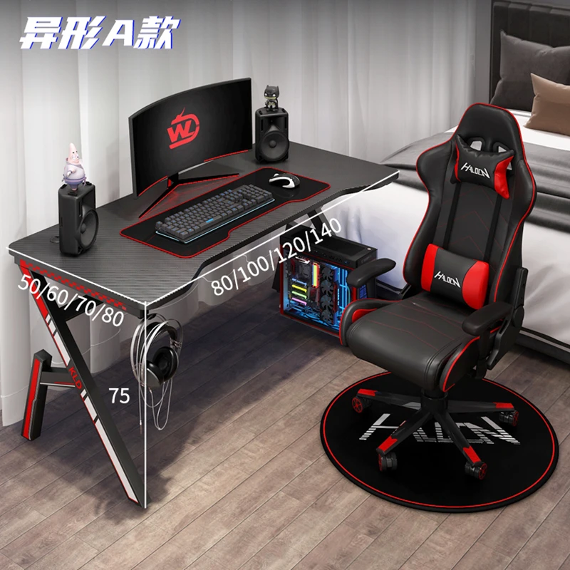 120x60x75cm Z Game Table Black Computer Desk Household Simple Desktop Study Table Office Desk Useful Gaming Table Optional 100cm