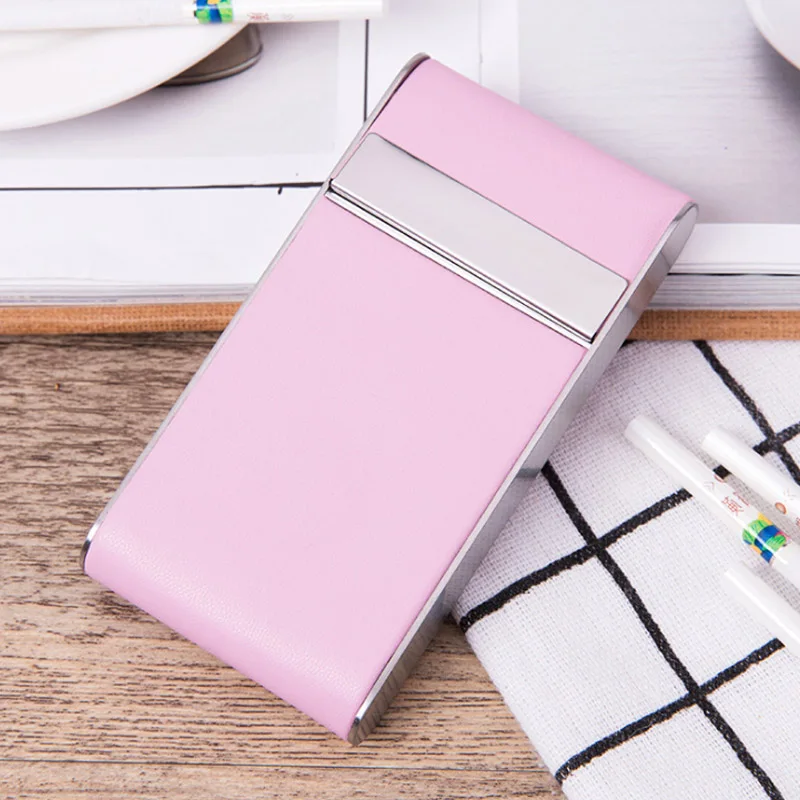 20 Slim Cigarettes PU Leather Cigarette Case Vintage Classic Magnetic Button Women Cigarette Boxes Men\'s cigarette holder