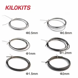 2 bags 6 Sizes Stainless Steel Wire Rope Cutting Bent for Hobby DIY Material Military Dioramas Model Building Accessories Kits