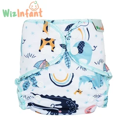 WizInfant Newborn Colorful Binding Washable Eco-friendly Baby Cloth Diaper Ecological Nappy Reusable Diaper For 3-5 Kgs Baby