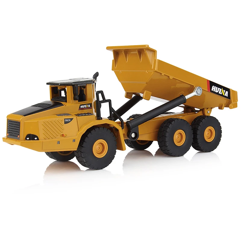 HUINA 7712 1:50 Scale Alloy Dumper Excavator Engineering Metal Diecast Truck Car Funny Toy for Boys Children Kid Birthday Gift