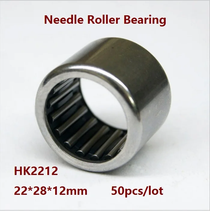 

50pcs/lot HK2212 HK222812 22×28×12 mm High quality Drawn Cup Type Needle Roller Bearing 22*28*12 mm