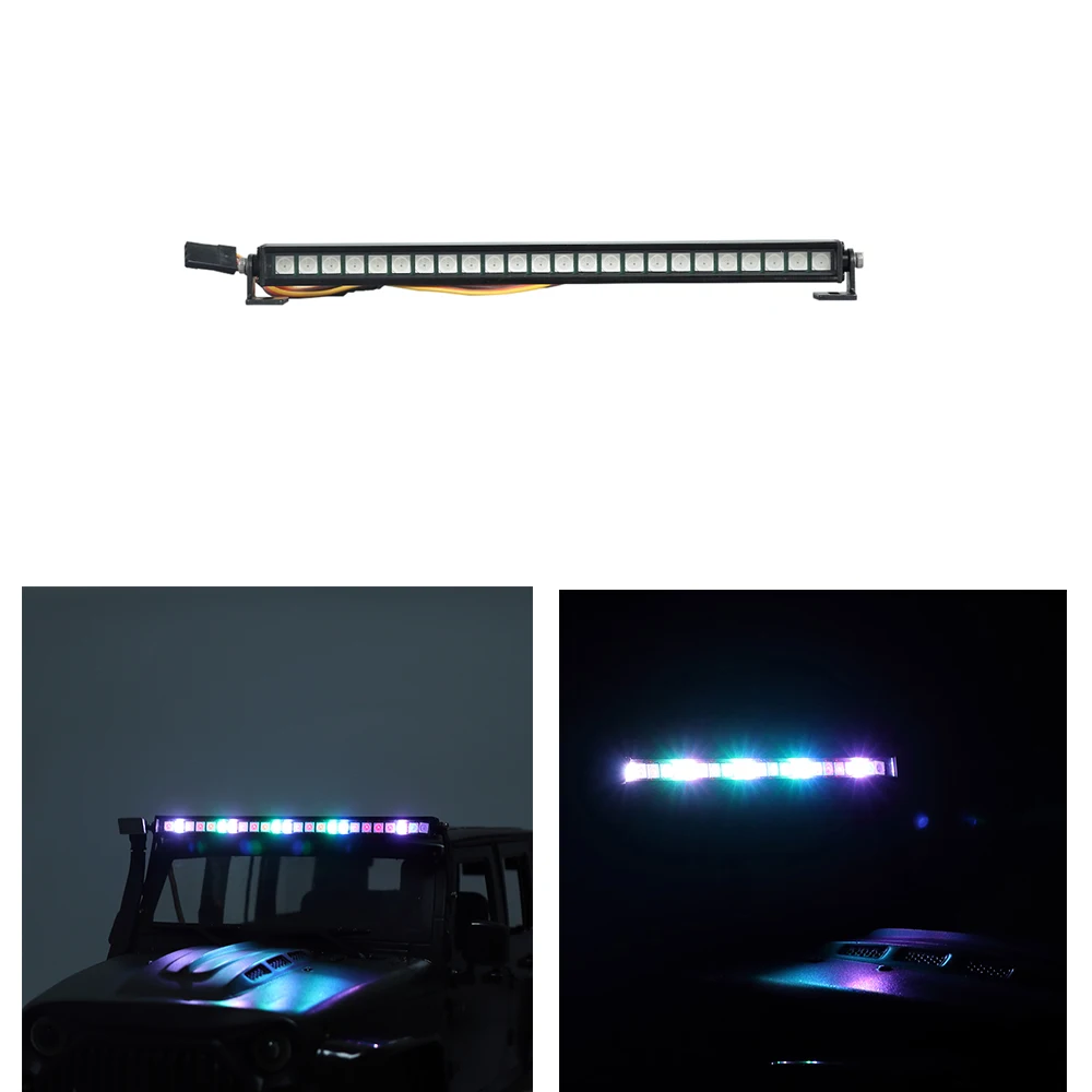 RC Car 24LED Colorful Flashing Roof Lamp Light Bar for 1/10 RC Crawler TRX4 Axial SCX10 90046 D90 TF2