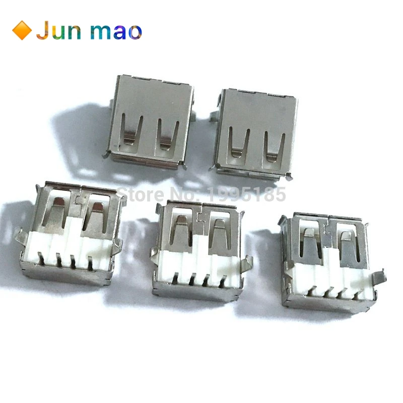 20Pcs USB Type A Standard Port Female Solder Jacks Connector PCB Socket USB-A type Female 4 Pin USB Type A Standard Port Female