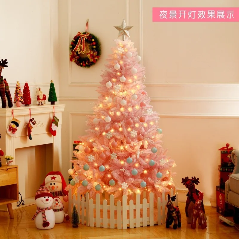 Pink Christmas Tree Package Luxury Encrypted Decoration Model Ornaments for Home Plants Navidad Arboles Gift Cherry Blossoms