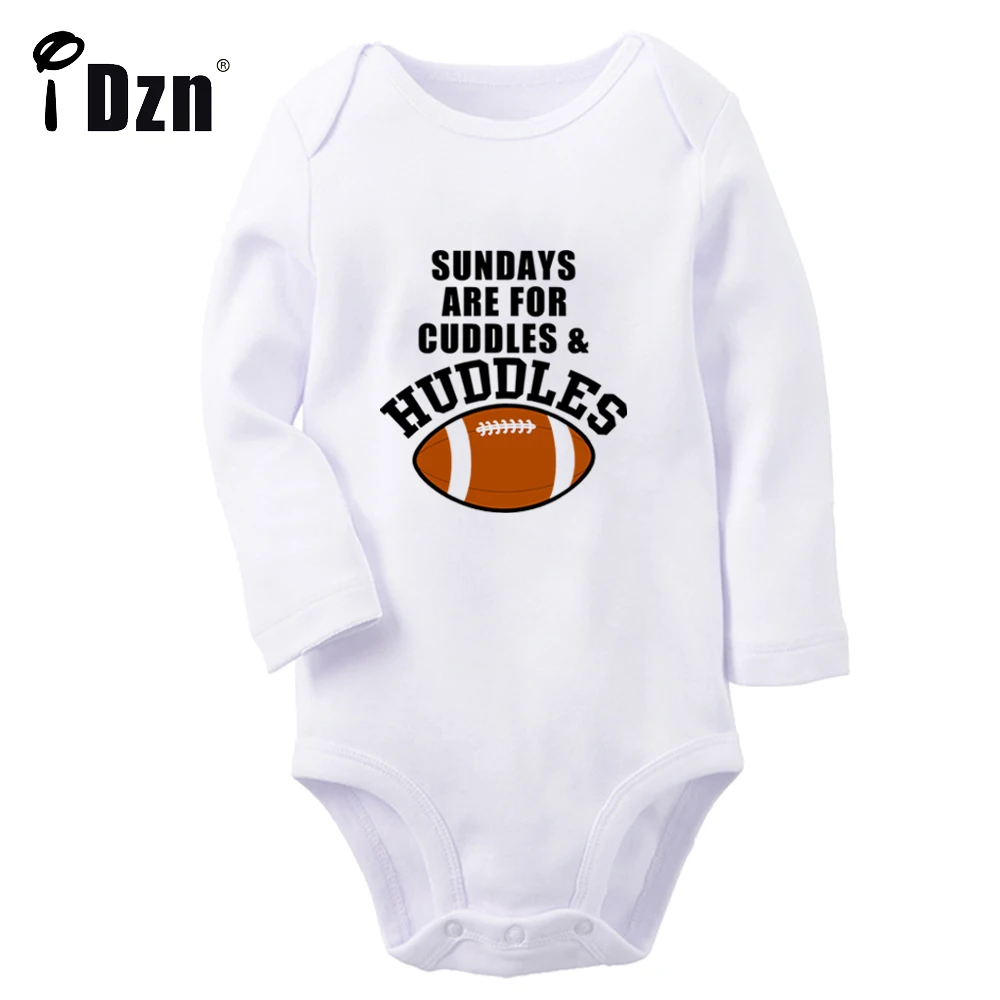 Sundays are for Cuddles & Huddles Baby Boy Fun Rompers Baby Girl Cute Bodysuit Newborn Long Sleeves Jumpsuit Soft Cotton Clothes