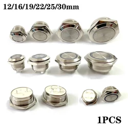 Elektrische Waterdichte Power 12V Led Light Momentary Korte Mini Drukknop 12/16/19/22/25/30 Mm Druk Schakelaars 220V 24V