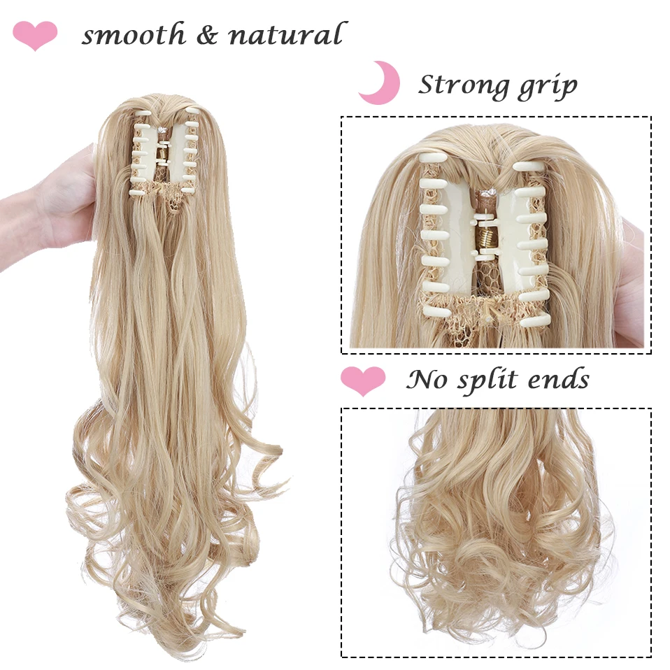 Synthetic Long Ponytail Claw On Clip In Ponytail Hair Extension Ponytail Extension Hair For Women Pony Tail Hair Hairpiece