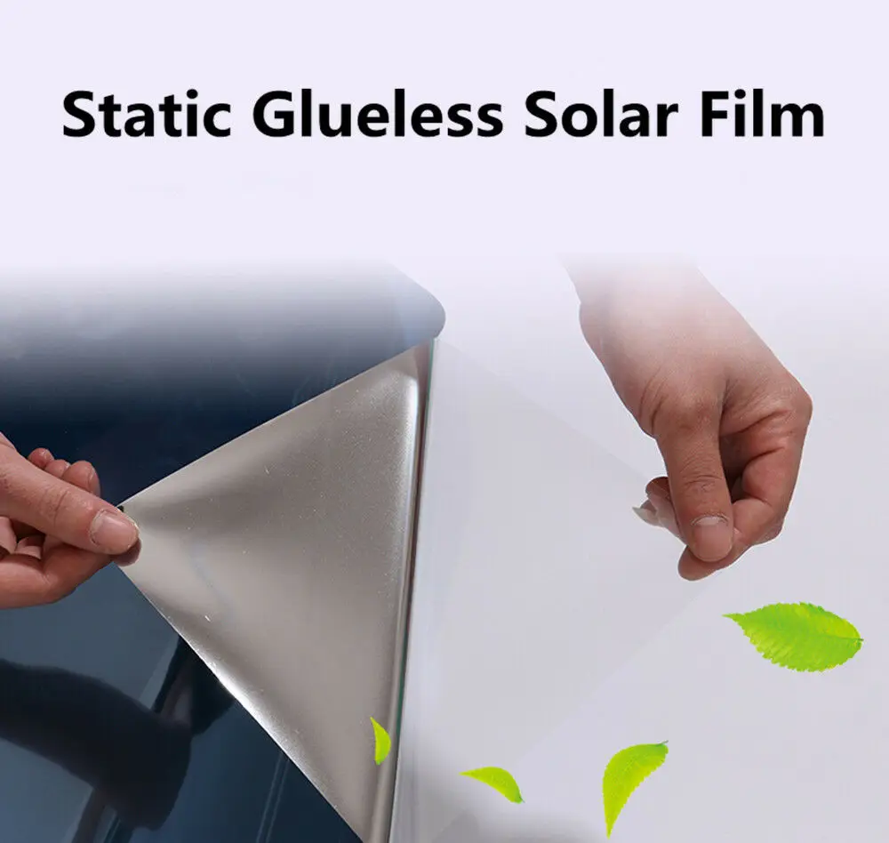 SUNICE 4 Color Static Cling Window Film No Glue Glueless Solar Tint Film One Way Mirror Reflective Vinyl Home House Privacy Film