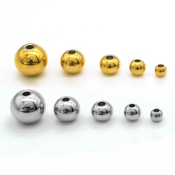 10pcs/lot 3/4/5/6/8mm 316 Stainless Steel DIY Round Beads Spacer Wholesale Connector Charm Top Quality Factory Price Never Fade