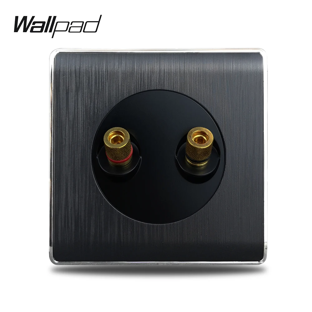 4 Pin Audio Wallpad Satin Black Plastic Panel 4 Audio Wall Outlet