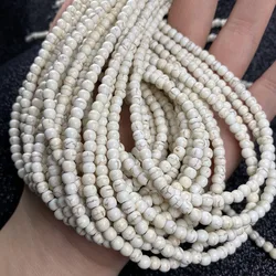 Natural Stone Beads Round Shape White Turquoises for Jewelry Making DIY Bracelet Earrings Necklace Accessories for Women Gifts