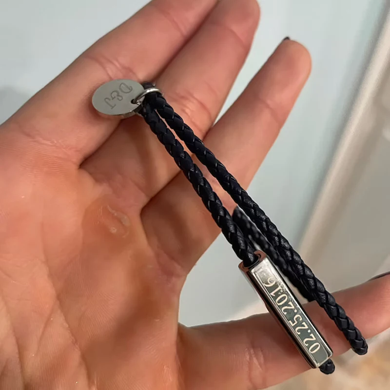 Custom Ricordi Steel Wire Wrap Bracelet Personalized Friendship Jewelry Handmade Braided Rope Bracelet Couple Christmas Gift