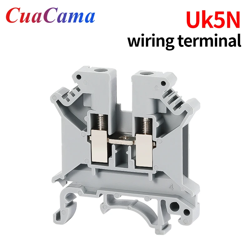 10 Pcs UK5N Din Rail Terminal Electrical Conductor Universal Connector Screw Connection Strip Block UK-5