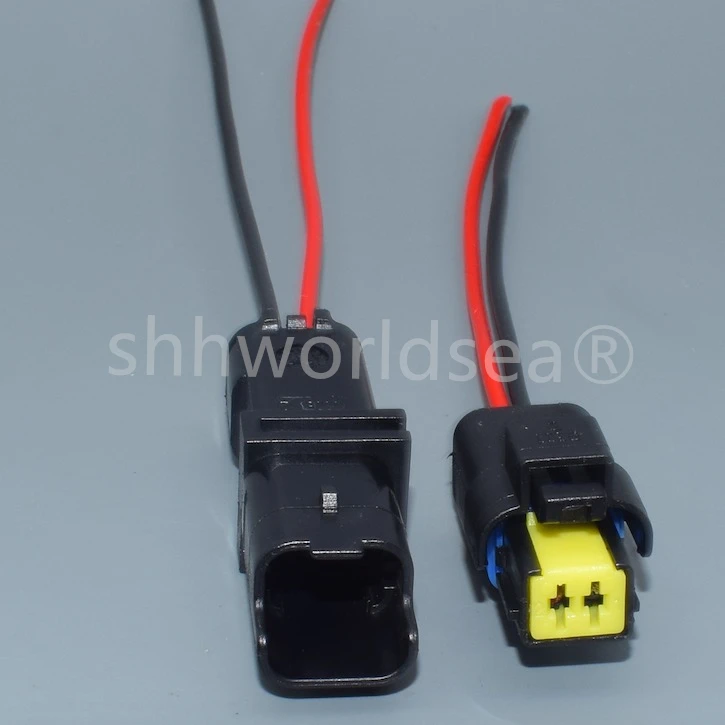 shhworldsea 2 Pin/Way Female male Light Lamp Connector Water Temperature Sensor Plug  Wire Pigtail For Renault Peugeot Citroen