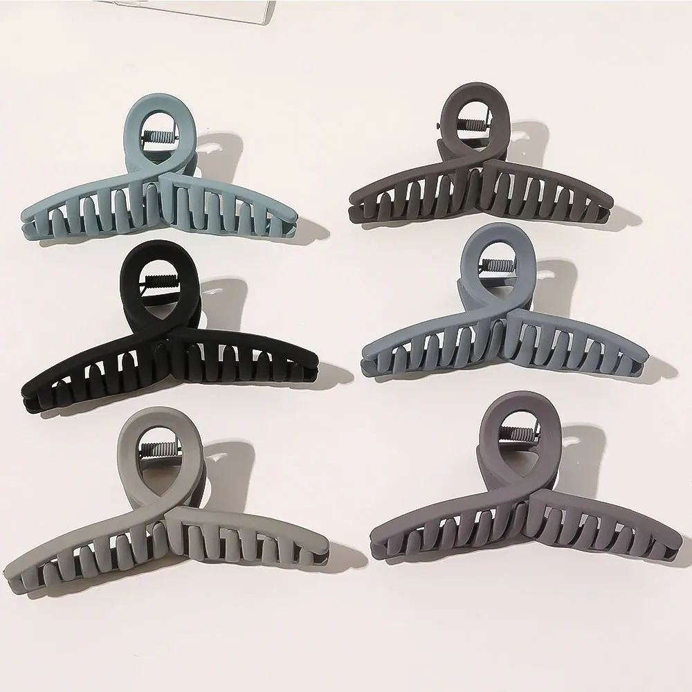 Keren Warna Geometris Cross Square Rambut Klip Rambut Cakar Penjepit Kepiting Wanita Besar Matte Frosted Jepit Rambut Ekor Kuda Rambut Aksesoris